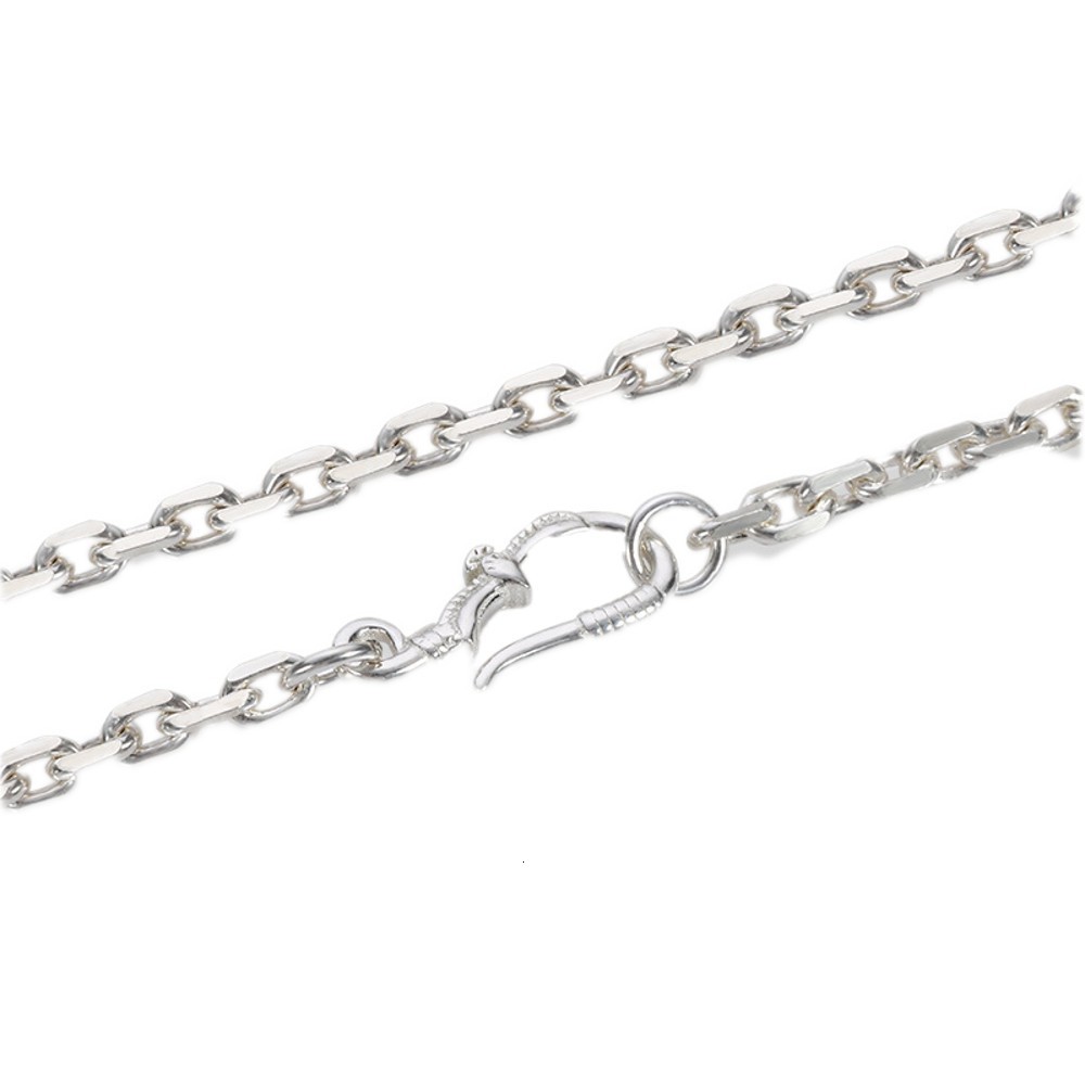 Pendant Necklaces BOCAI Real Pure s925 Silver Man and Woman Necklace Fashion Car Flower Cross Necklace 2.1MM~4MM Retro Long Sweater Chain 230425