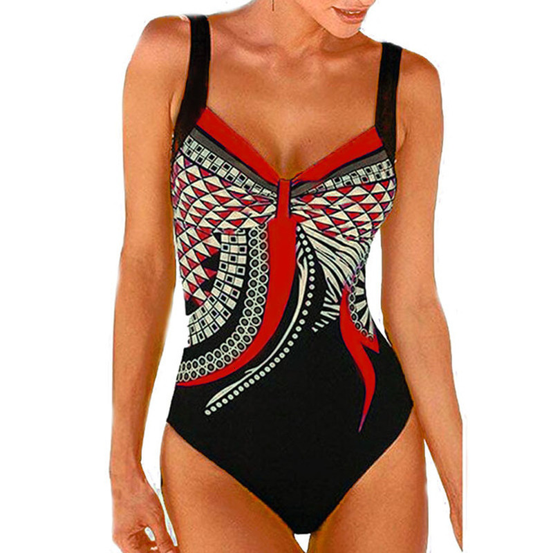 Women's Swimwear Fashion Swimsuit Women Beach Wear Swimwear With Pad Wire Free Print Bathing Suits Swimming Suit For Women Bodysuit 230425