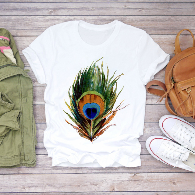 Women Dandelion T-shirts Fashion Clothing Cartoon Clothes Watercolor 90s Short Sleeve Spring Summer Female Tee Graphic Tshirt