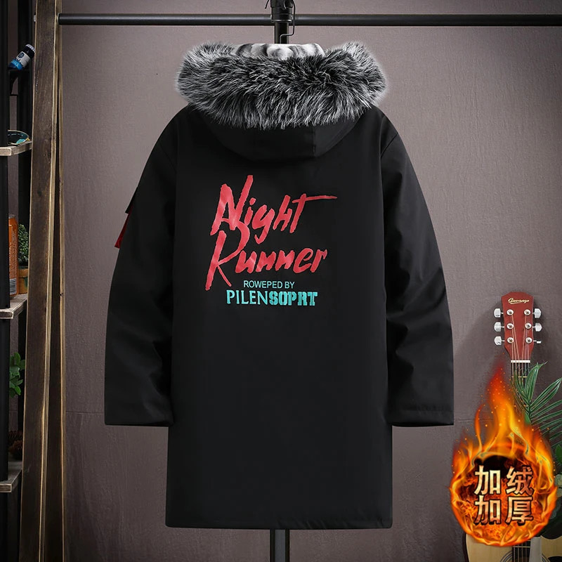 Men s Down Parkas 2023 Autumn and Winter Fashion Trend Long Cotton Padded Jacket Casual Loose Plus Fleece Thick Warm Large Size Coat 231124