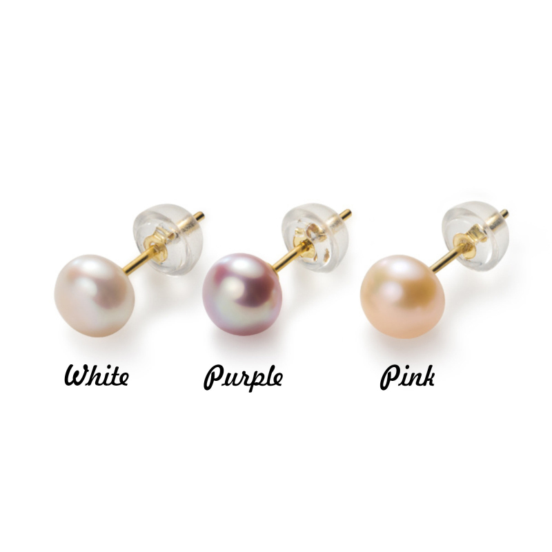 Popular Sterling Silver Fresh Water Pearl Stud Earrings Jewelry for Women Gift