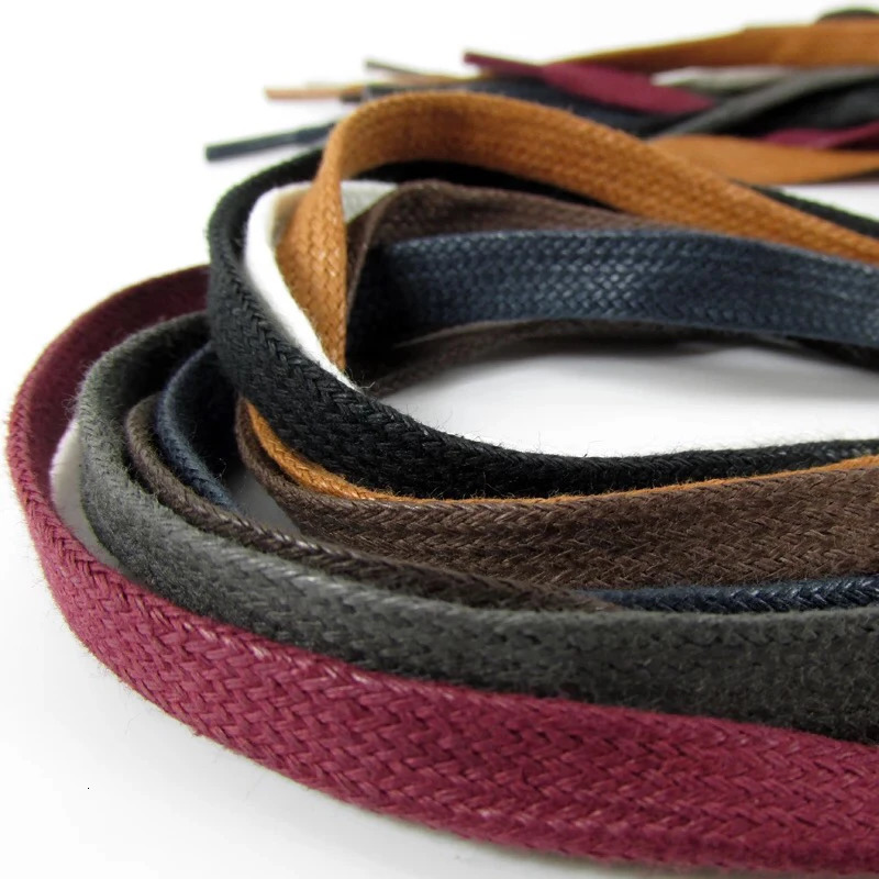 Shoe Parts Accessories 1 Pair Waxed Shoelaces Leather Waterproof Flat Laces Unisex Boots Shoelace Length 60 80 100 120 140 160 180CM P3 231124