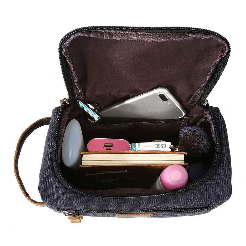 Cosmetic Bags Cases Canvas Toiletry Bag for Men Wash Shaving Dopp Kit Women Travel Make UP Cosmetic Pouch Bags Case Organizer 230425