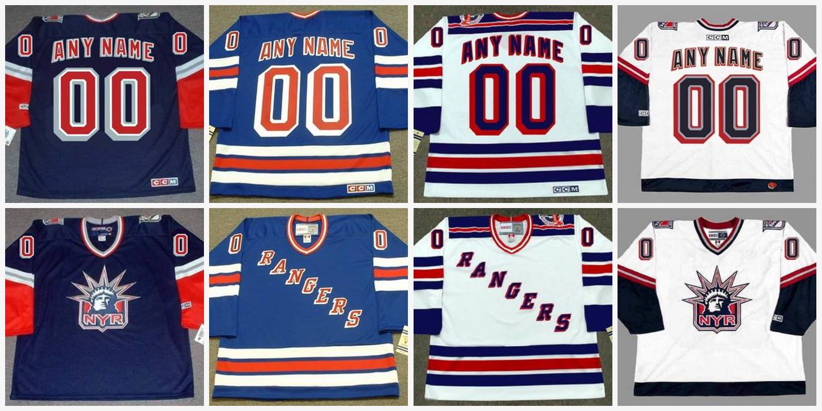 New York 1930's double stitched hockey jersey custom any number and any name fast shipping Rangers