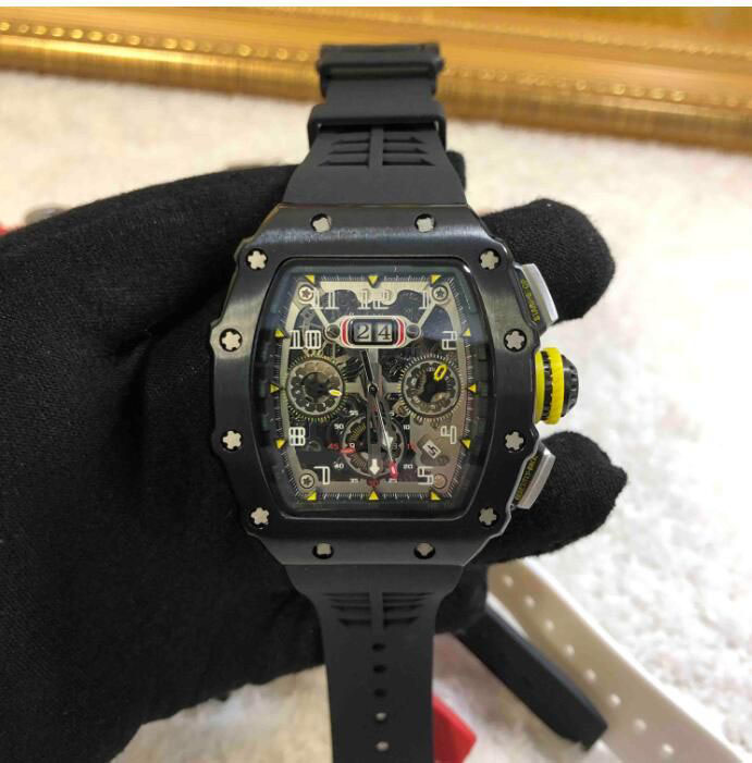 Wristwatches Luxury Mens Mechanics Watch Wristwatch Same Mens Large Dial Wine Barrel Milles Fully Automatic Mechanical Milleser Rm056
Wristwatches Luxury Mens Mechanics Watch Wristwatch Same Mens Large Dial Wine Barrel Milles Fully Automatic Mechanical Milleser Rm056