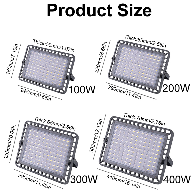 400W High Bay Warehouse Floodlights Lights 100W LED Shop Lighting 6000K 300W 200W Waterproof Dust Proof IP65 for Factory crestech