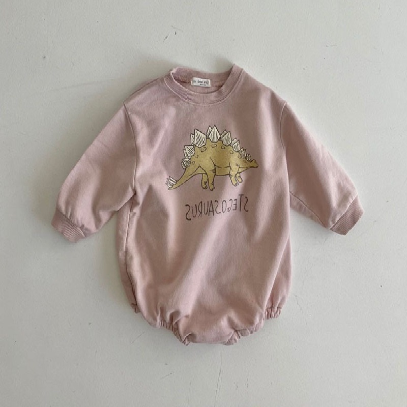 Rompers Infant jumpsuits autumn boys and girls solid color simple pullovers triangle rompers baby clothes casual rompers 230425