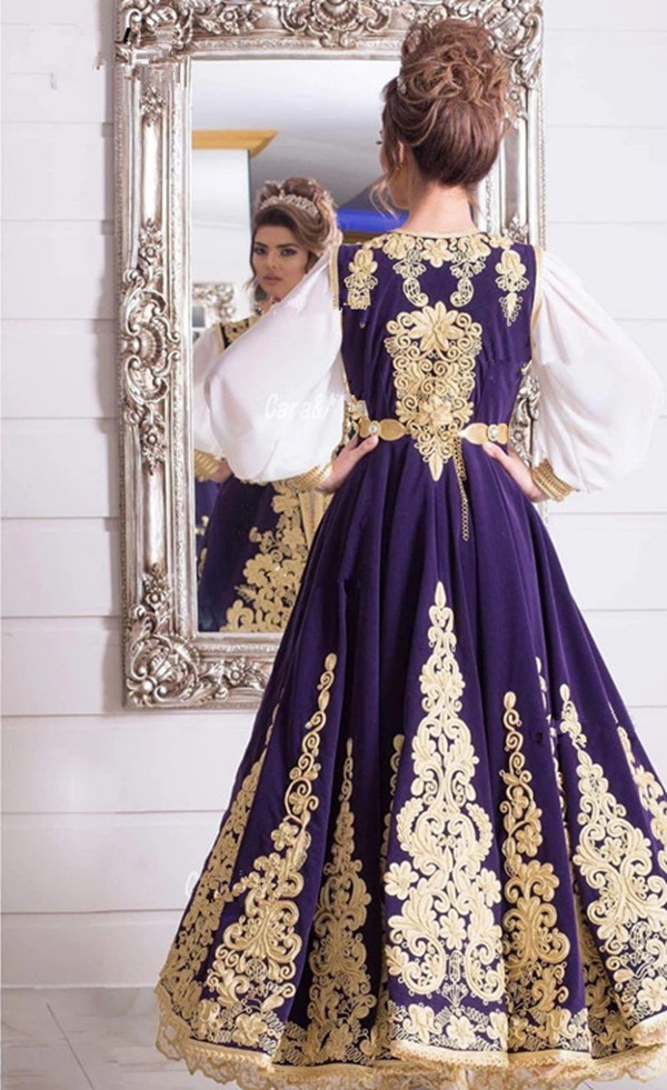 Traditional Kosovo Albanian Robes Evening Dresses with purple jacket Lace Applique Beading Prom Dress vestido De Fiesta De Boda