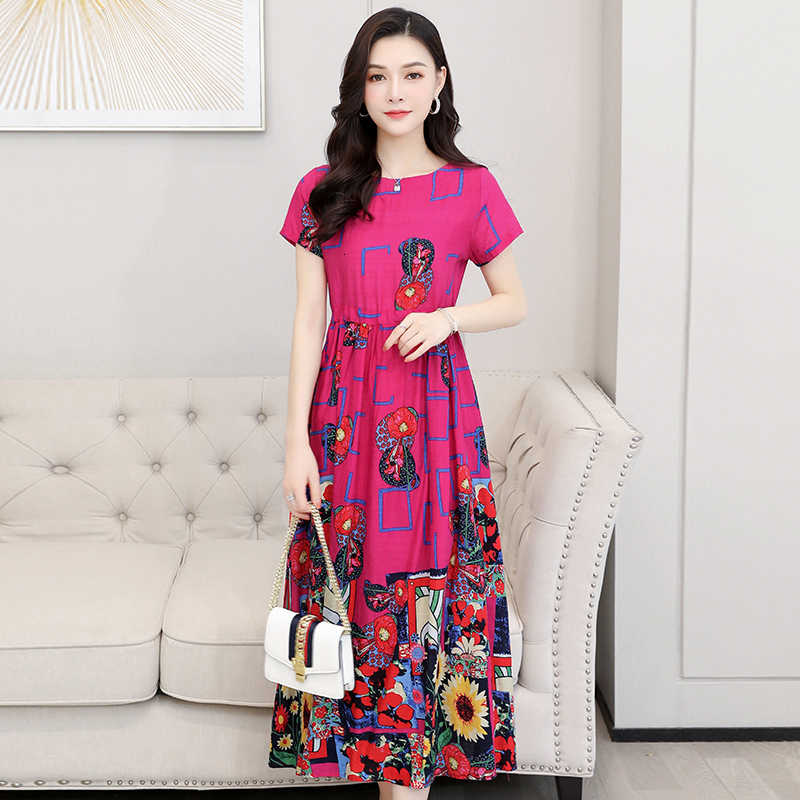 Casual Dresses Printed Oversize Long Dress Women short Sleeve Dresses Female Summer Casual Lady Vestidos 230425