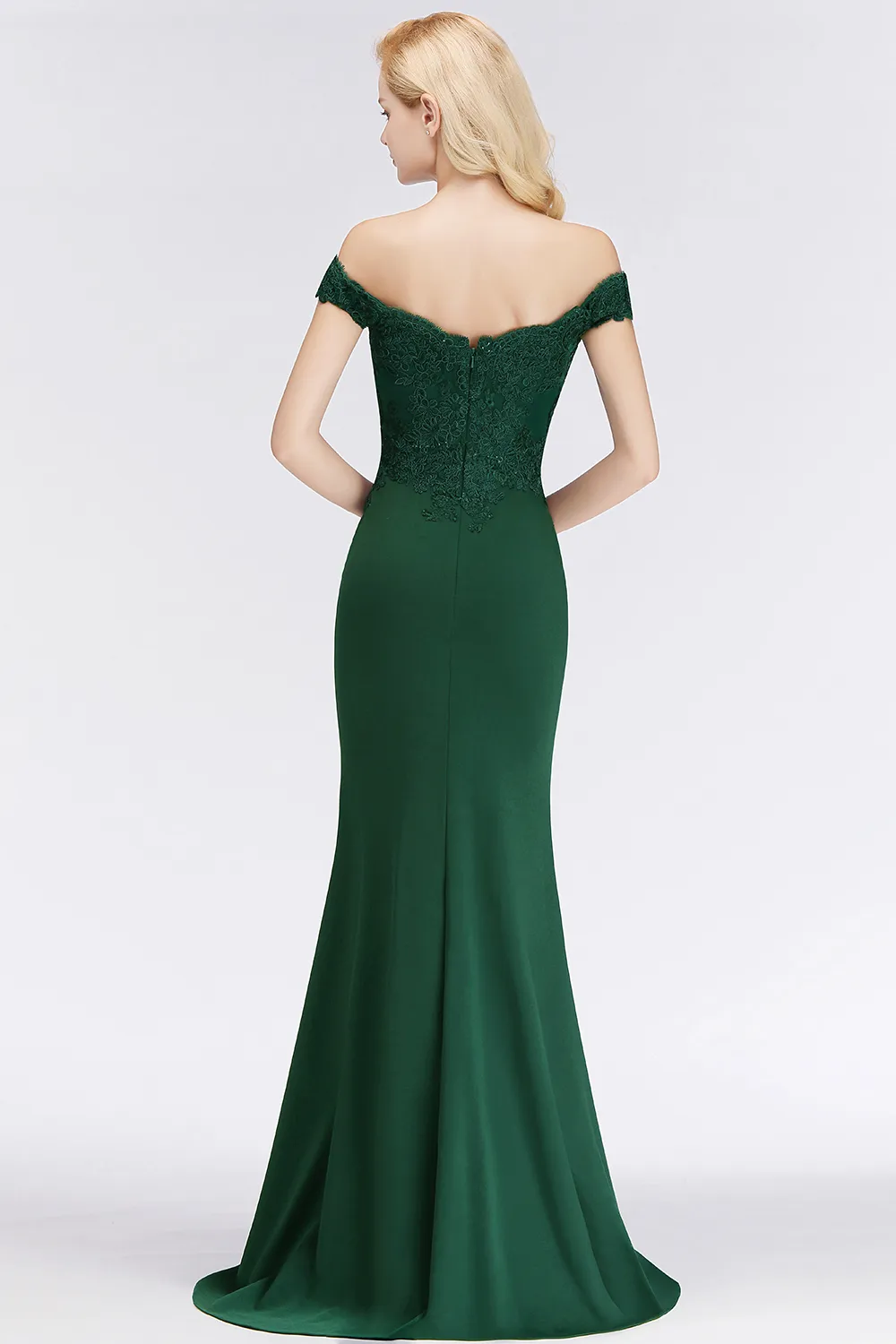 Designed Mermaid Bridesmaid Dresses Elegant Off Shoulder Lace Appliques Backless Long Satin Wedding Guest Party Evening Gowns Cps1080