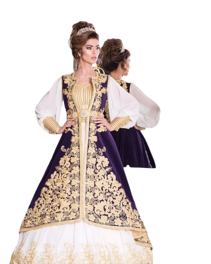 Traditional Kosovo Albanian Robes Evening Dresses with purple jacket Lace Applique Beading Prom Dress vestido De Fiesta De Boda