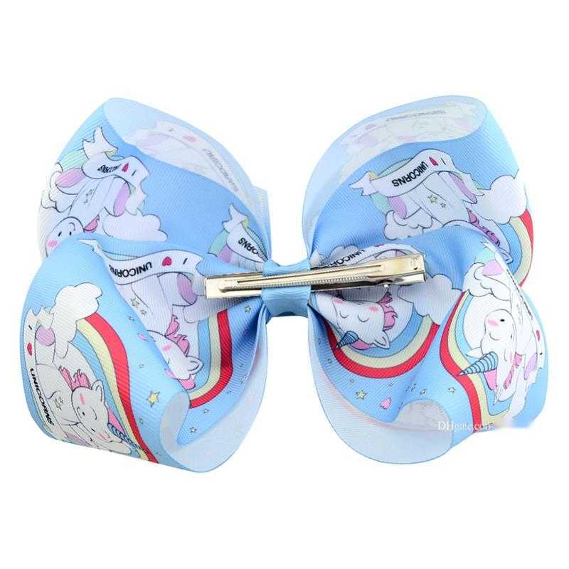 hairpin Baby 8Inches Girls Cute colorful Bows Kids hair Clips Children ribbon Bubble Bow Accessory Animal Stripe Hairpins KFJ194558