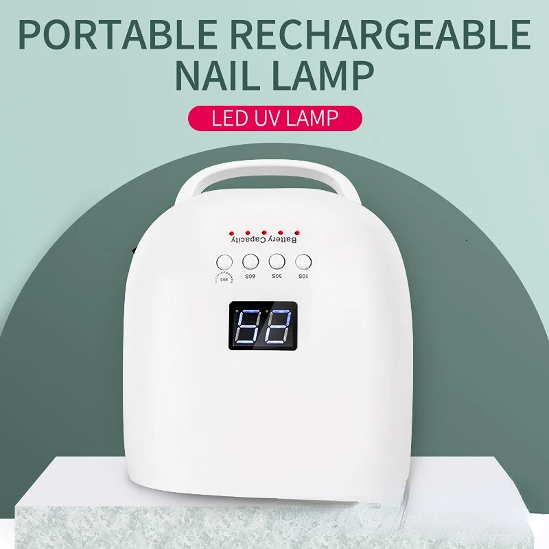 Nail Dryers Rechargeable Lamp 86W Wireless Gel Polish Dryer Red Light Manicure with Handle Cordless UV LED e231123