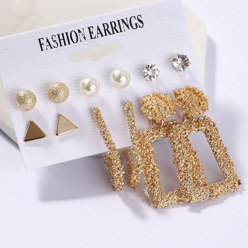 Stud LAT s Earrings Set Tassel Pearl for Women Bohemian Fashion Jewelry Geometric Kolczyki Hoop Earings 230424