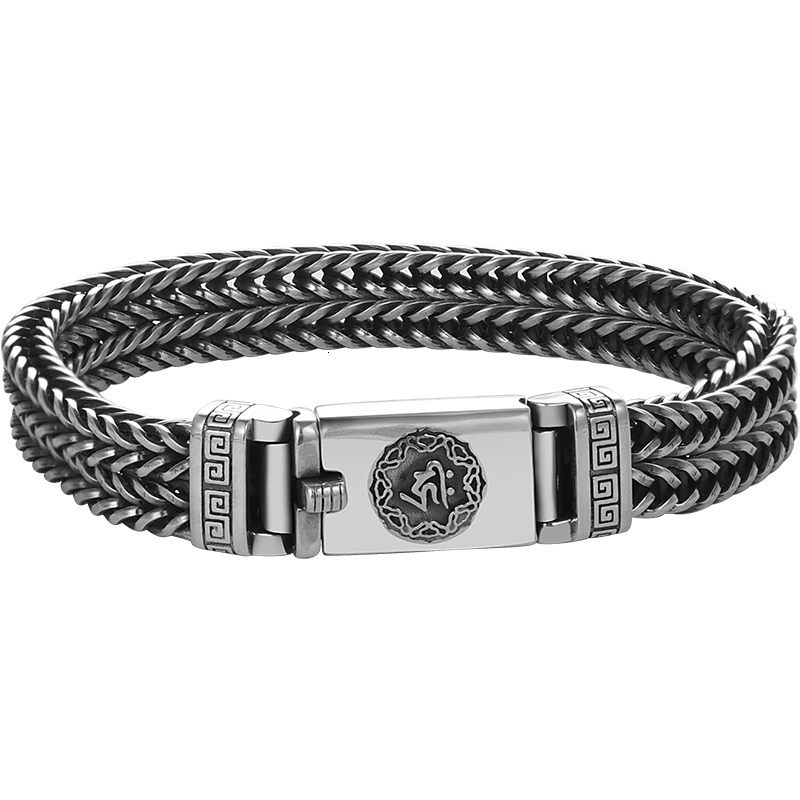 Chain HandWoven Silver Men's Bracelet Fashion Trend Personality Chinese Style Retro Creative Thai Silver Jewelry Accessories 230425
