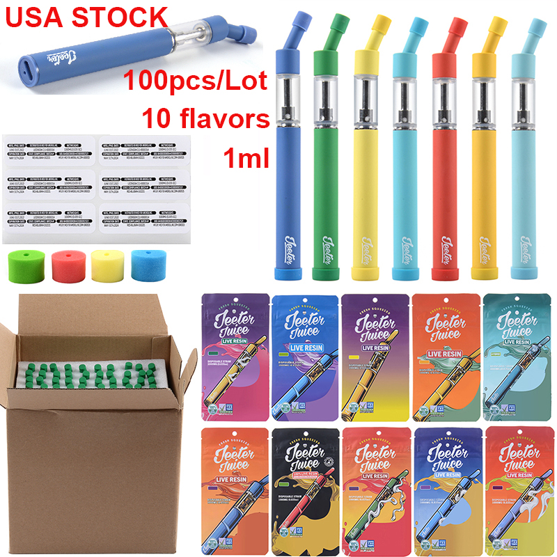USA Warehouse Fresh Jeeter Juice Disposable Vape Pens Empty 1ml Cartridges Rechargeable Disposable e cigarettes 180MAH Battery Starter Kits Packaging 100pcs Lot
USA Warehouse Fresh Jeeter Juice Disposable Vape Pens Empty 1ml Cartridges Rechargeable Disposable e cigarettes 180MAH Battery Starter Kits Packaging 100pcs Lot