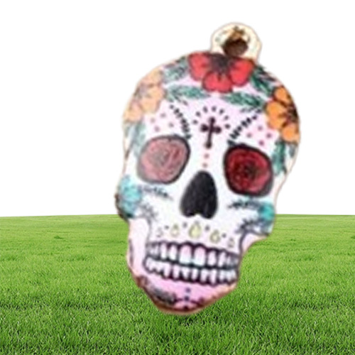 100 PCSLot Skull Charms Skeleton Pendants Diy Jewelry Accessories In Gold Metal 7 different colors