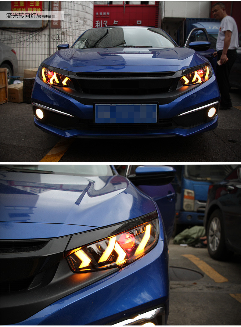 For Honda CIVIC G10 Upgrade Lamborghini Style LED Headlamp Assembly LED Daytime Running Light Streamer Turn Signal
