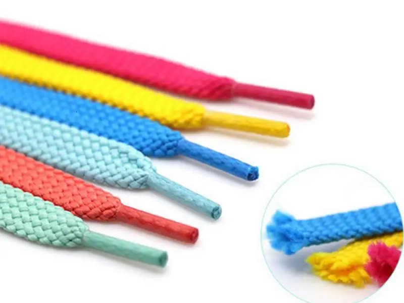 Shoe Parts Accessories Classic Flat Double Hollow Woven Shoelaces Sports Casual Canvas Laces White Black Yellow Green Red Brown Blue Shoeslaces 231124