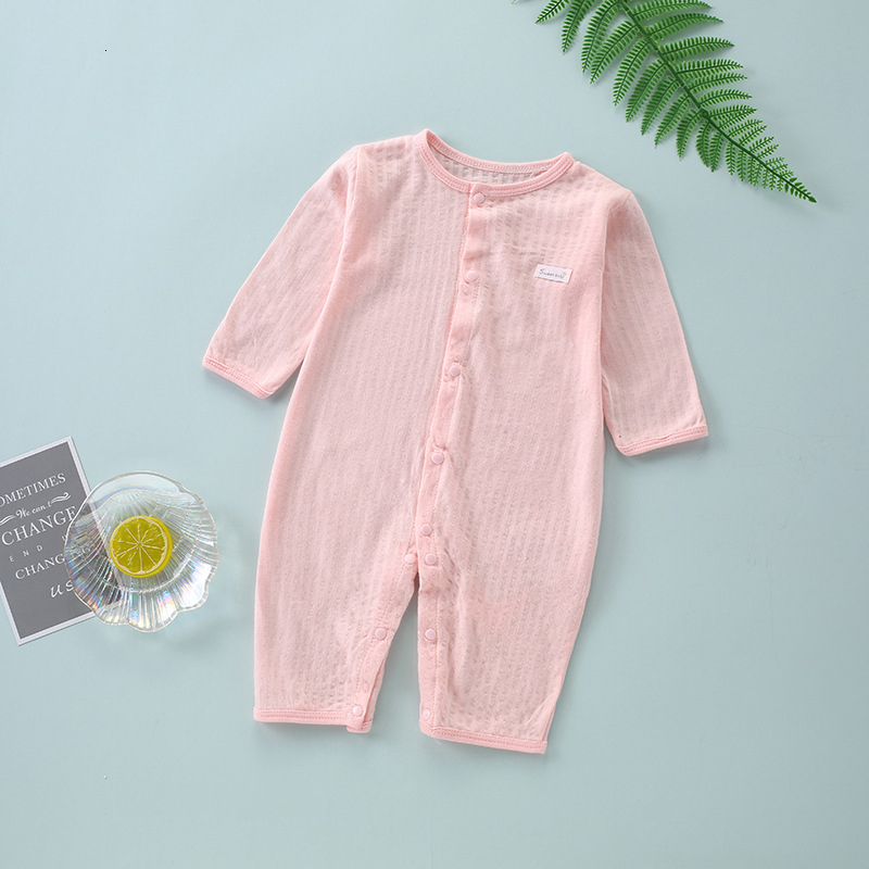 Rompers 57422 Baby Jumpsuit Boys Girls Long Sleeved Romper Cotton Cute Clothes L230215 230425