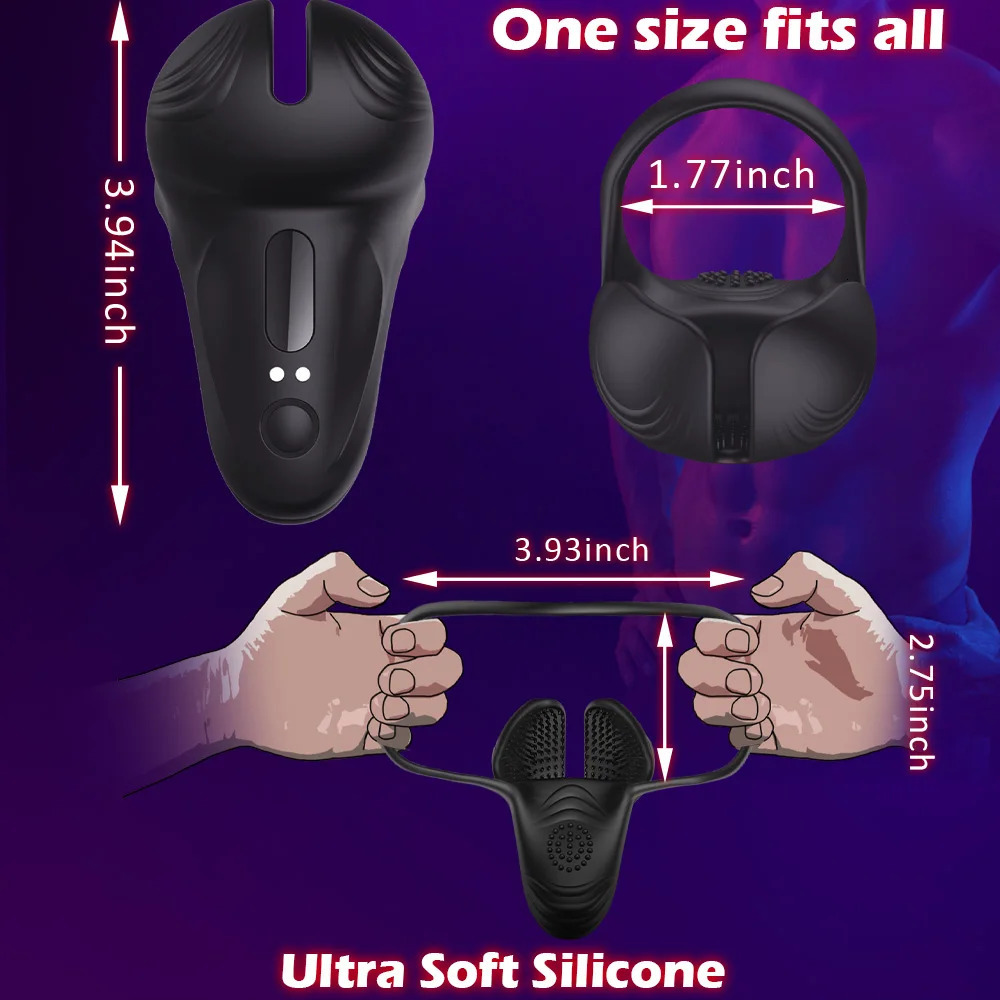 Cockrings Wireless Remote Control 3 in 1 Vibrating Cock Penis Ring Testicle Massager Perineum Scrotum Stimulator Sex Toys for Men Cockring 231124 - view 7