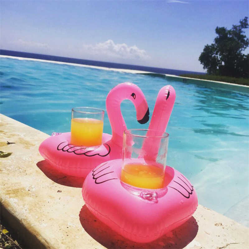 Life Vest Buoy Inflatable Cup Holder Unicorn Flamingo Drink Holder Swimming Pool Float Bathing Pool Toy Party Decoration Bar Coasters J230424