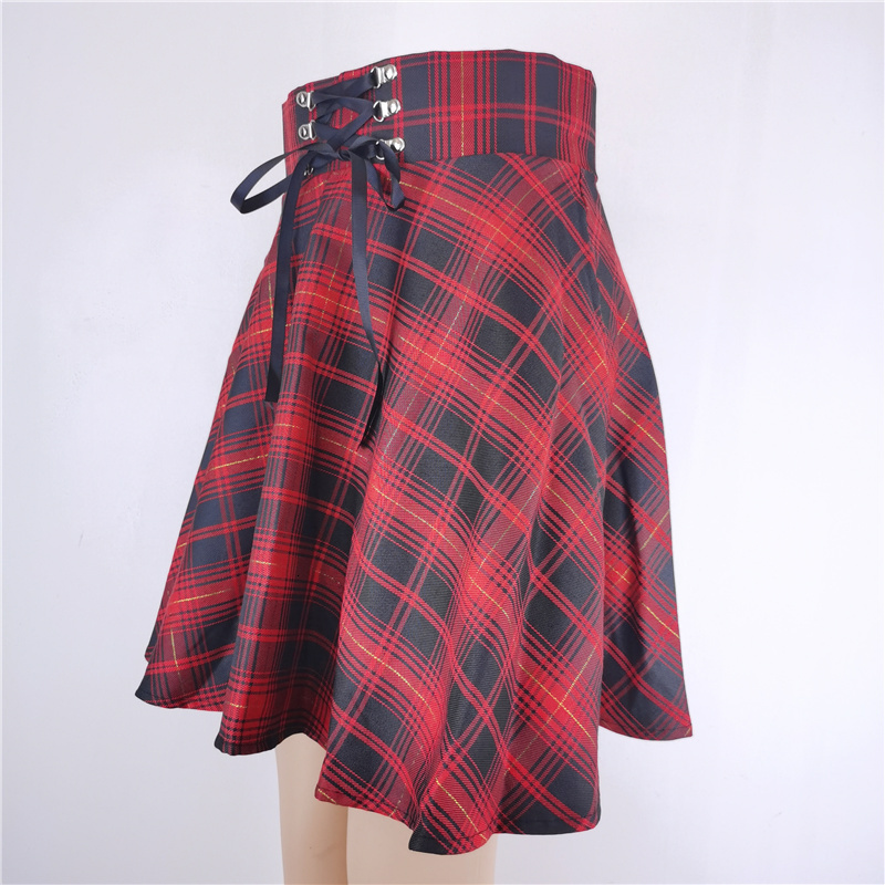 Skirts Women's Basic Versatile Flared Casual Mini Skater High Waisted School Goth Punk Black Harajuku 230427