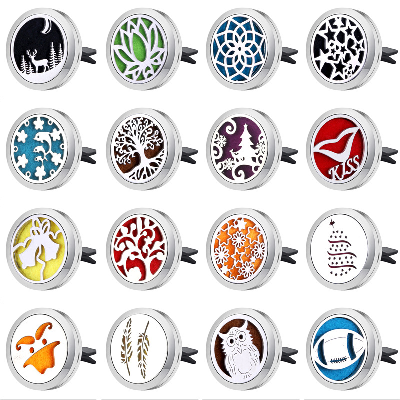 30mm Car Perfume Clip Home Essential Oil Diffuser For Car Locket Clip Stainless Steel Car Air Freshener Conditioning Vent Clip