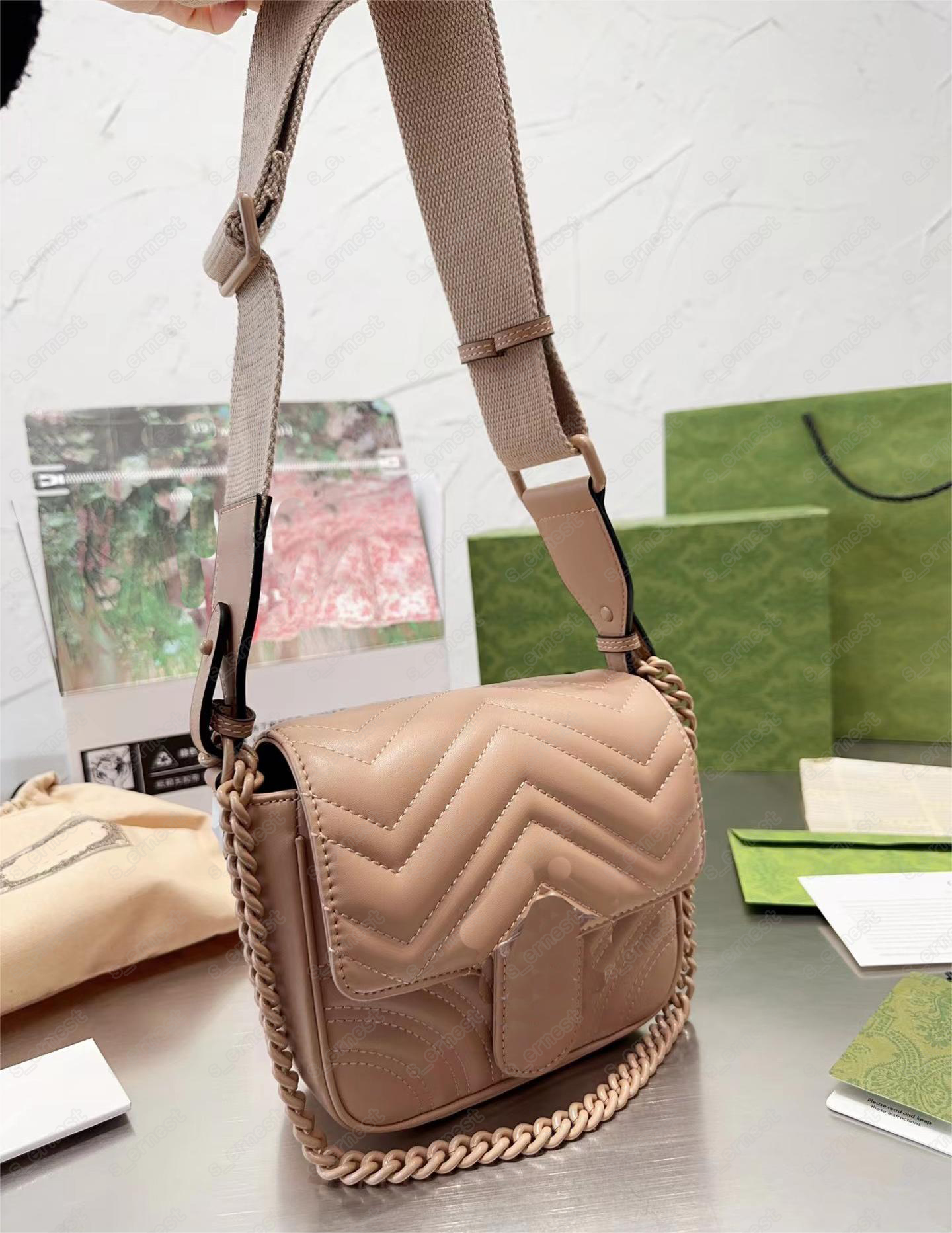 Luxurys Designers Bag Women Fashion Marmont Bags Leather Crossbody Handbag Purses Backpack Shoulder Totes, White
Luxurys Designers Bag Women Fashion Marmont Bags Leather Crossbody Handbag Purses Backpack Shoulder Totes, White