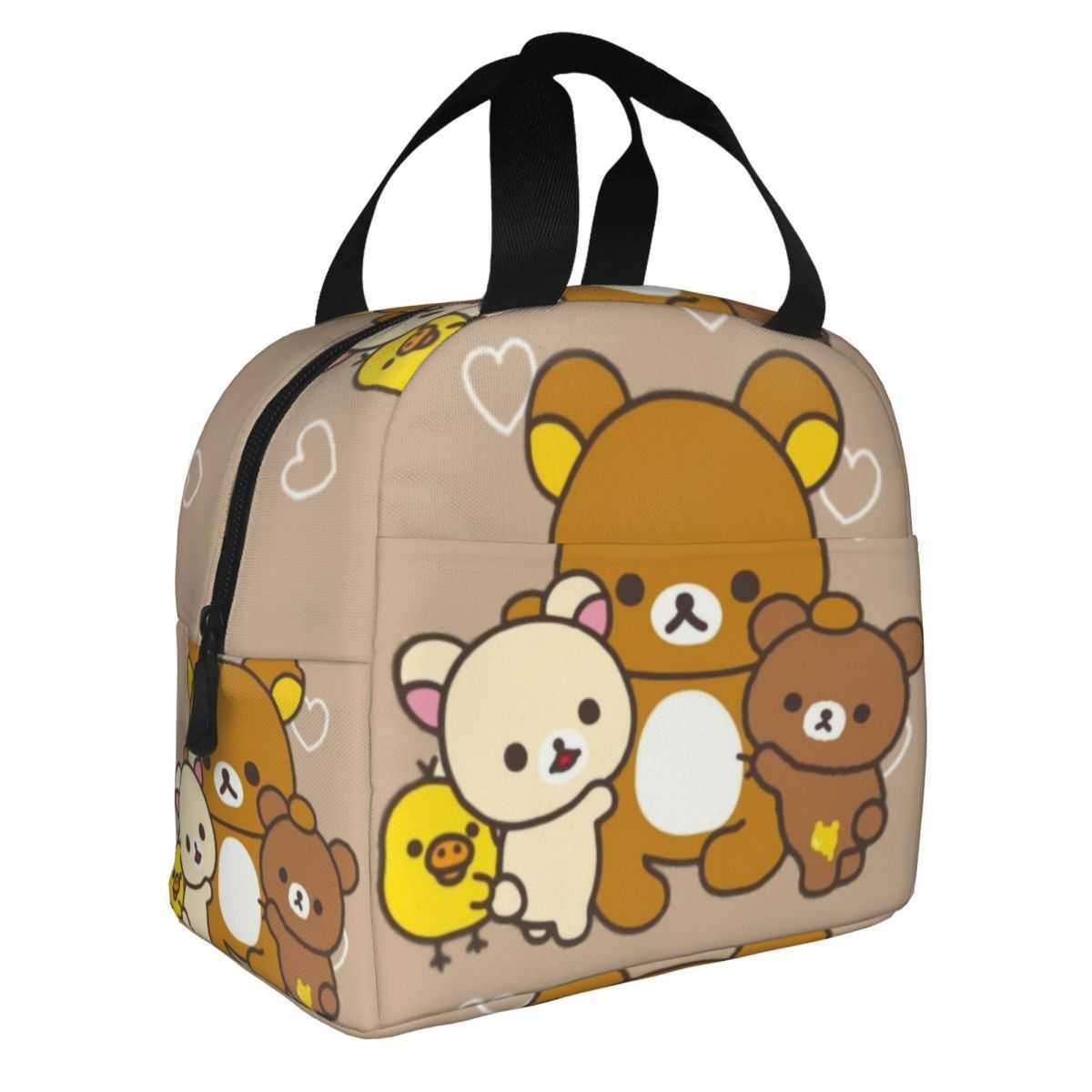 Ice PacksIsothermic Bags Rilakkuma Design Insulated Lunch Bag for Outdoor Picnic Cartoon Characters Waterproof Cooler Thermal Bento Box Women Childre 