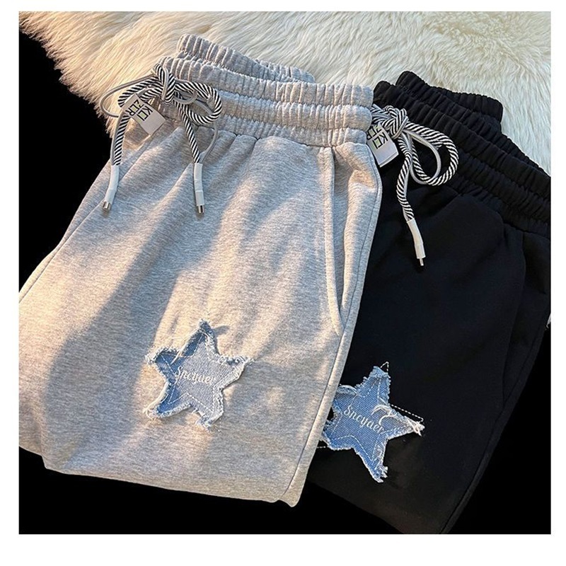 Men's Shorts Summer Star Male and Female Couple Embroidered Shorts Same Y2K Retro Harajuku Style Straight Tube Loose Fit Sports Casual Shorts 230