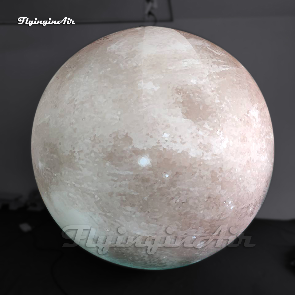 Amazing Huge Hanging Inflatable Mercury Sphere Ball Illuminated Solar System Planet Balloon With Light For Party Decoration