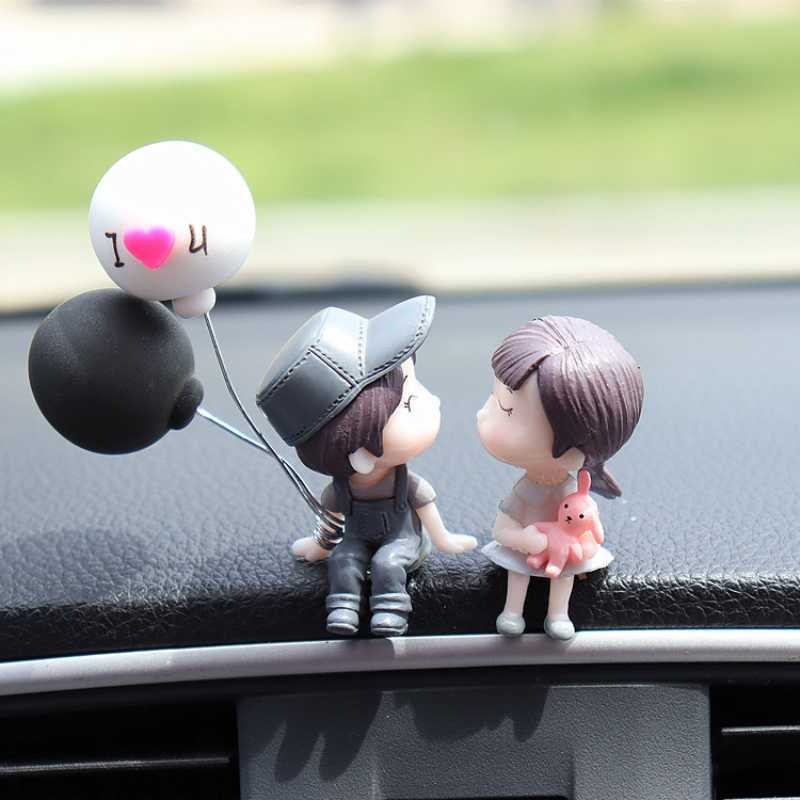 Car Decoration Cute Cartoon Couples Action Figure Figurines Balloon Ornament Auto Interior Dashboard Accessories for Girls Gifts
