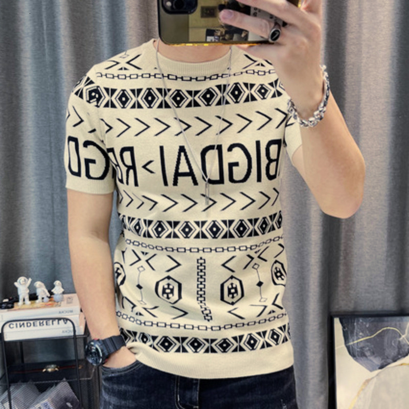 Men's T-Shirts Patchwork Color Slim Fit Knitted T Shirt Men O-Neck Stretched Tee Shirt Homme Streetwear Fashion Spring Men Casual T-Shirt 230425