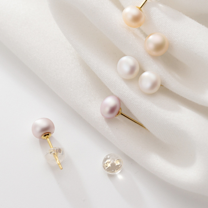 S925 Fresh Water Pearl Stud Earrings Sterling Silver Jewelry for Women Gift