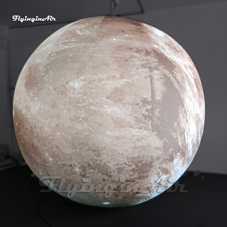 Amazing Huge Hanging Inflatable Mercury Sphere Ball Illuminated Solar System Planet Balloon With Light For Party Decoration