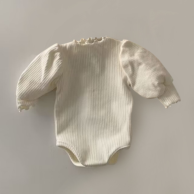 Rompers Infant jumpsuits autumn boys and girls solid color simple pullovers triangle rompers baby clothes casual rompers 230425