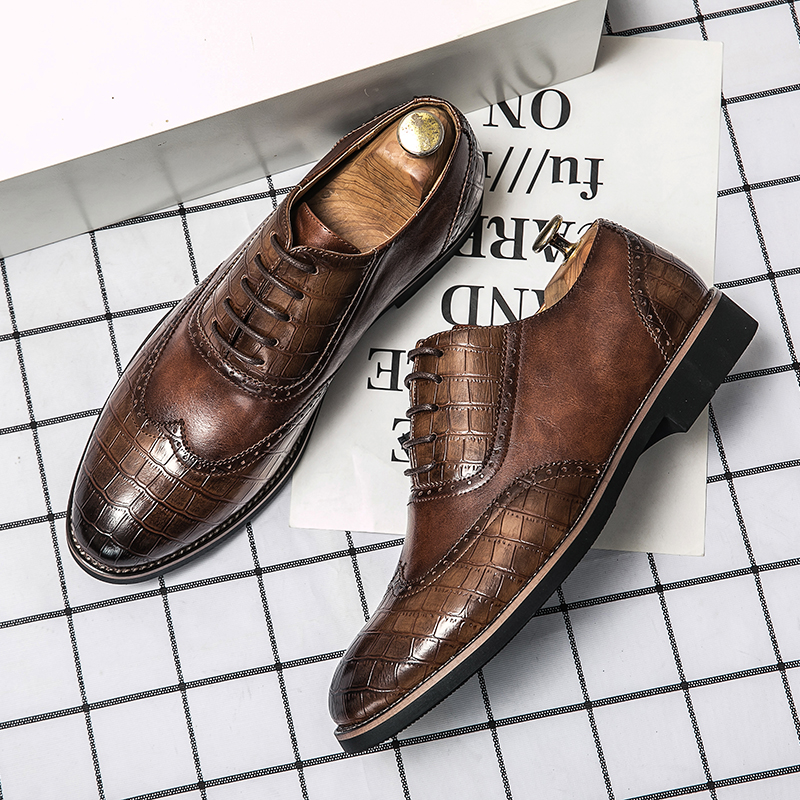New Men's Wedding Dress Patent Pointed Patchwork Leather Shoes Male Brown Oxfords Prom Homecoming Party Oxfords Footwear Zapatos
New Men's Wedding Dress Patent Pointed Patchwork Leather Shoes Male Brown Oxfords Prom Homecoming Party Oxfords Footwear Zapatos