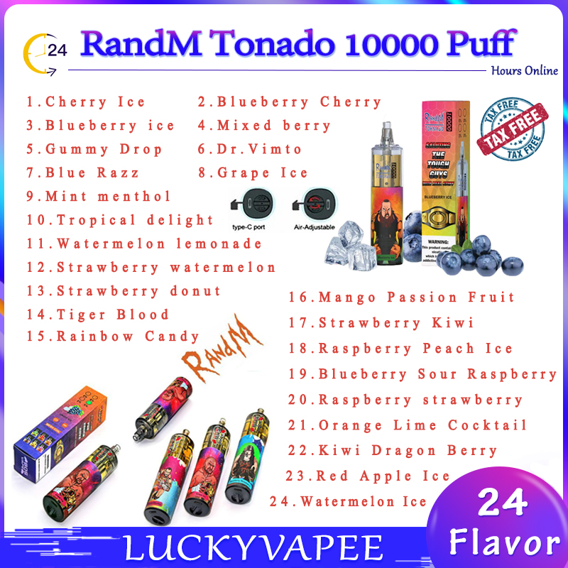 Original RandM Tornado Puff 10000 Disposable Vape Pen E Cigarette Rechargeable Battery Airflow Control Mesh Coil 20ml 10K Big Vapor Kit Authentic 10K
Original RandM Tornado Puff 10000 Disposable Vape Pen E Cigarette Rechargeable Battery Airflow Control Mesh Coil 20ml 10K Big Vapor Kit Authentic 10K