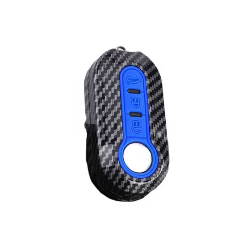 Carbon Abs Car Key Fob Shell Cover for FIAT 500 500L 500X Abarth 3-Button Folding Key