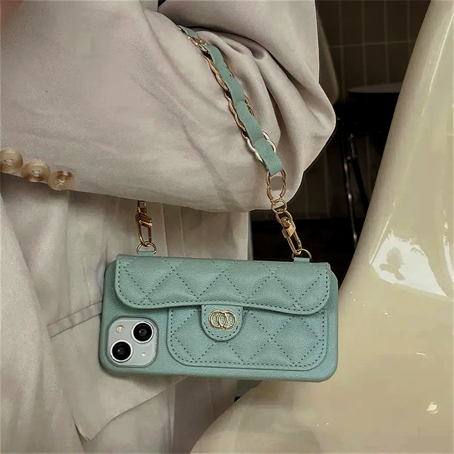 Handbag Leather Designer Phone Case For iPhone 15 Pro Max 14 Pro Max 13 12 11 14 Plus Fashion Back Cover Luxury Mobile Shell Chain Womens Premium Card Holder Pocket Case