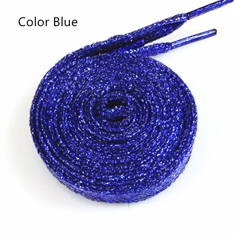 Shoe Parts Accessories 1 Pair Shiny Gold Silver Thread Shoelaces Glitter Flat Sparkly Bootlaces Colors Shimmering 110cm Laces Colored 231124