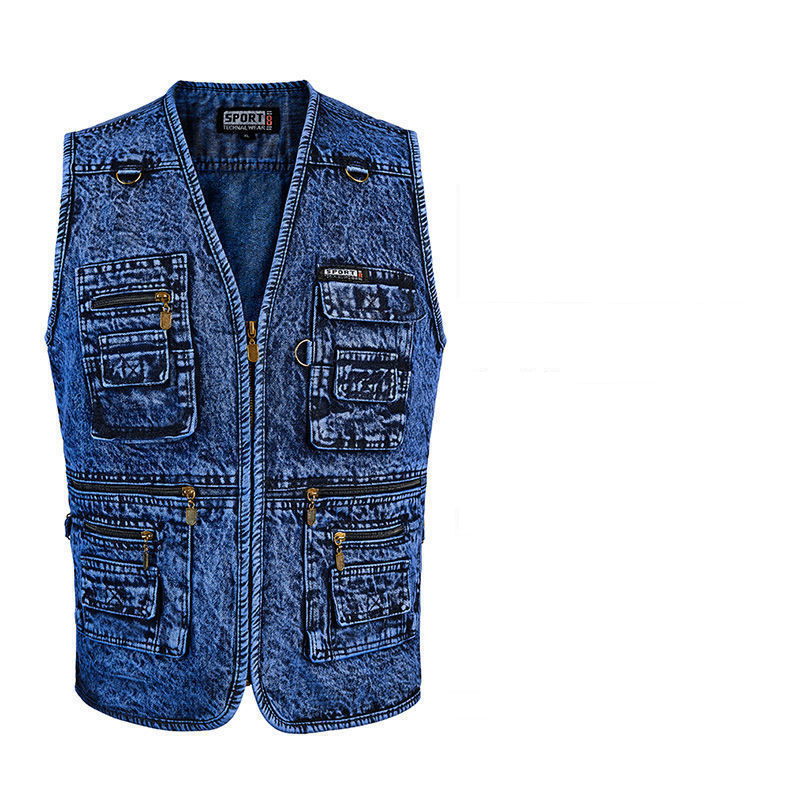 Men's Vests Men's denim vest summer and autumn denim sleeveless men's vest men's denim jacket men's denim vest 230425