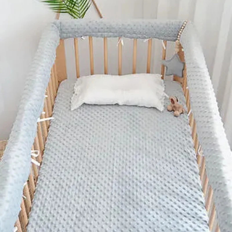 Bed Rails 100 Cotton Thickened Crib Rail Cover Guardrail Anti collision Anti bite Strip Quilted Fence Protective Soft Edge 231124