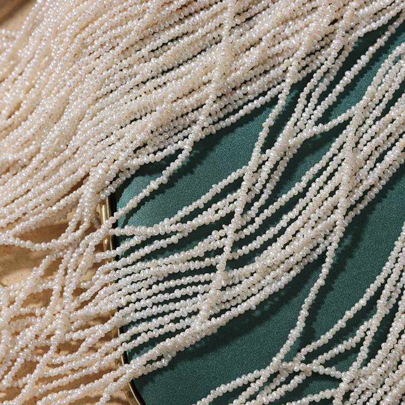 Beaded Necklaces 1.5mm Mini Ssmall Pearl Natural Freshwater Real Pearl Semifinished Jewelry Material Thin Chain DIY Ring Material 230425