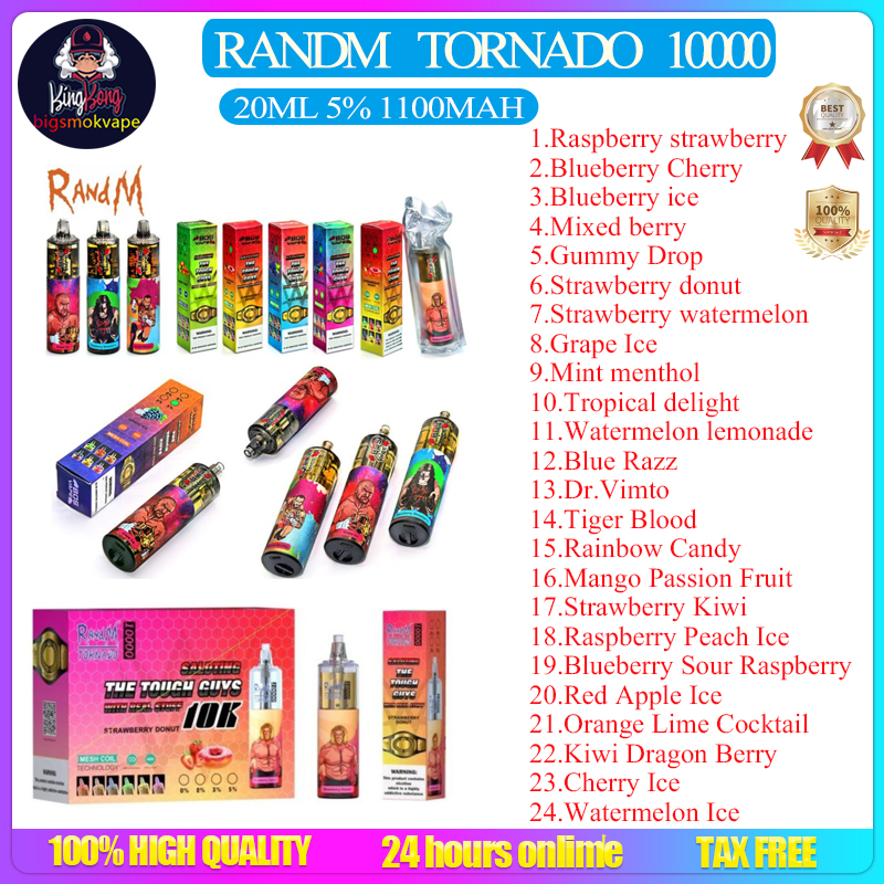 Original RandM Tornado 10000 Puffs 2% 5% Disposable Vape Pen With Rechargeable Battery Airflow Control Mesh Coil 20ml Prefilled Pod 10K Big Vapo
Original RandM Tornado 10000 Puffs 2% 5% Disposable Vape Pen With Rechargeable Battery Airflow Control Mesh Coil 20ml Prefilled Pod 10K Big Vapo