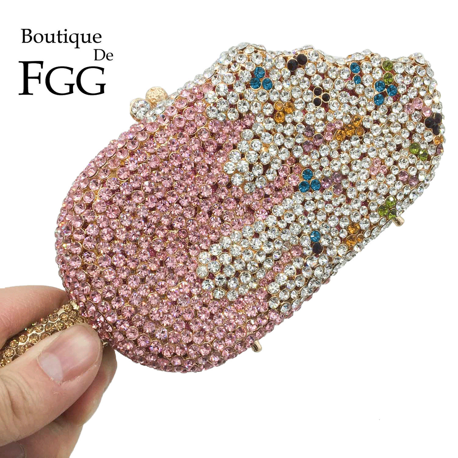 Evening Bags Boutique De FGG Novelty IceCream Handbags Women Mini Popsicle Strawberry Flavor Evening Bags and Clutches Wedding Party Purses 230425
