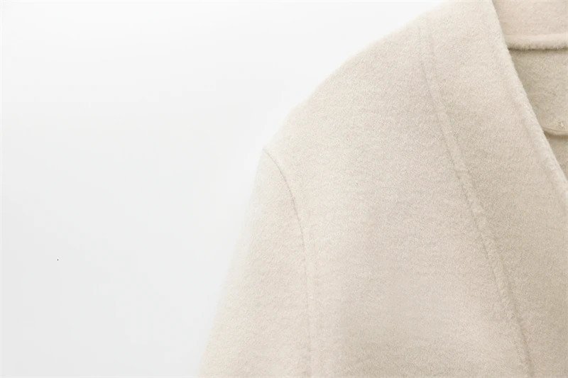 Women's Wool Blends RARF 2023 women's long over knee loose double pocket woolen doublesided coat cashmere ladies 231124
