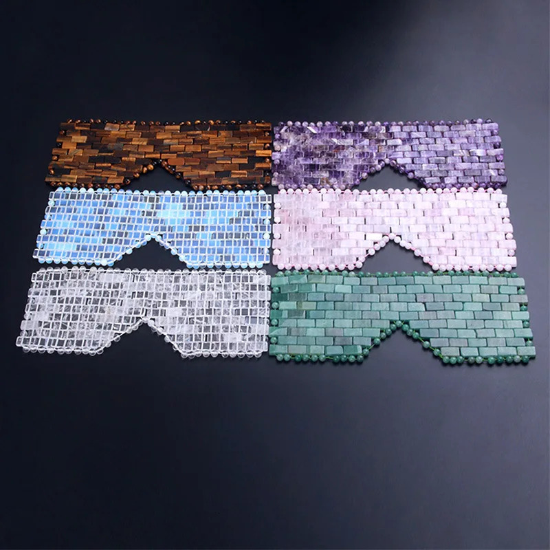 Face Care Devices Rose Quartz Cooling Eye Mask Natural Jade Eye Mask Cold Therapy Eye Massager Amethyst Sleeping Masks Stone Massage Relaxation 231124