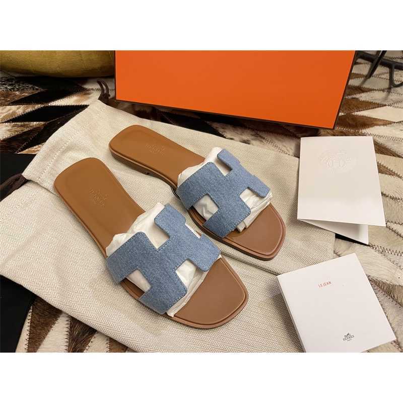 Home Designer Slipper Sandal Blue Denim Canvas h Sandals Flat Heels Low Original Oran High Quality
Home Designer Slipper Sandal Blue Denim Canvas h Sandals Flat Heels Low Original Oran High Quality